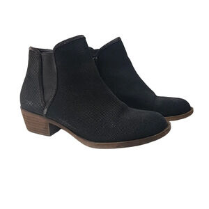 KENSIE Gerona Perforated Suede Bootie Dark Gray Size 7